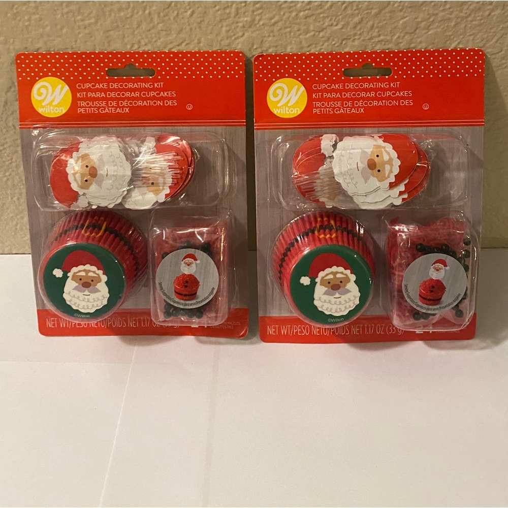 Set of 2 Christmas cupcakes decor kit